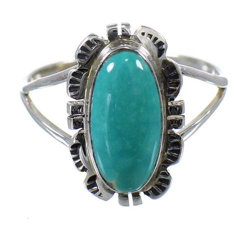 Genuine Sterling Silver Turquoise Jewelry Ring Size 5-1/2 FX93018